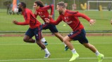 Arsenal train ahead of the Emirates Cup