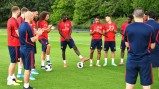 Pepe's first training session with the group