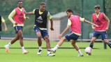 Gabriel trains with the Arsenal squad