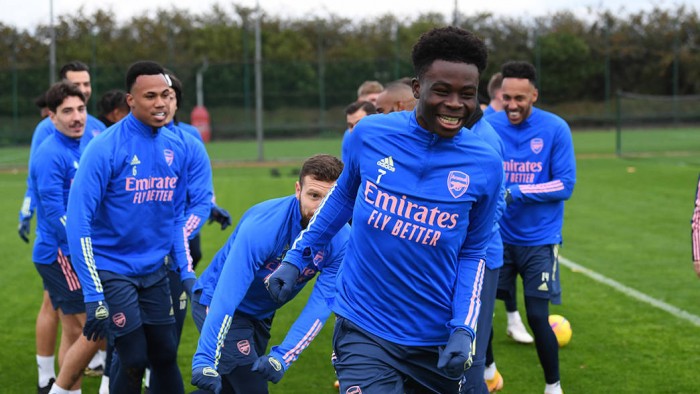 Arsenal train ahead of trip to Leeds